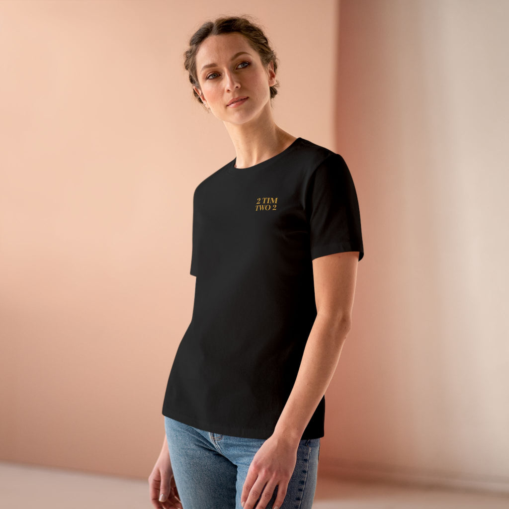 2 Tim 2 Two — Women's Bella+Canvas 6400, Black, on-body