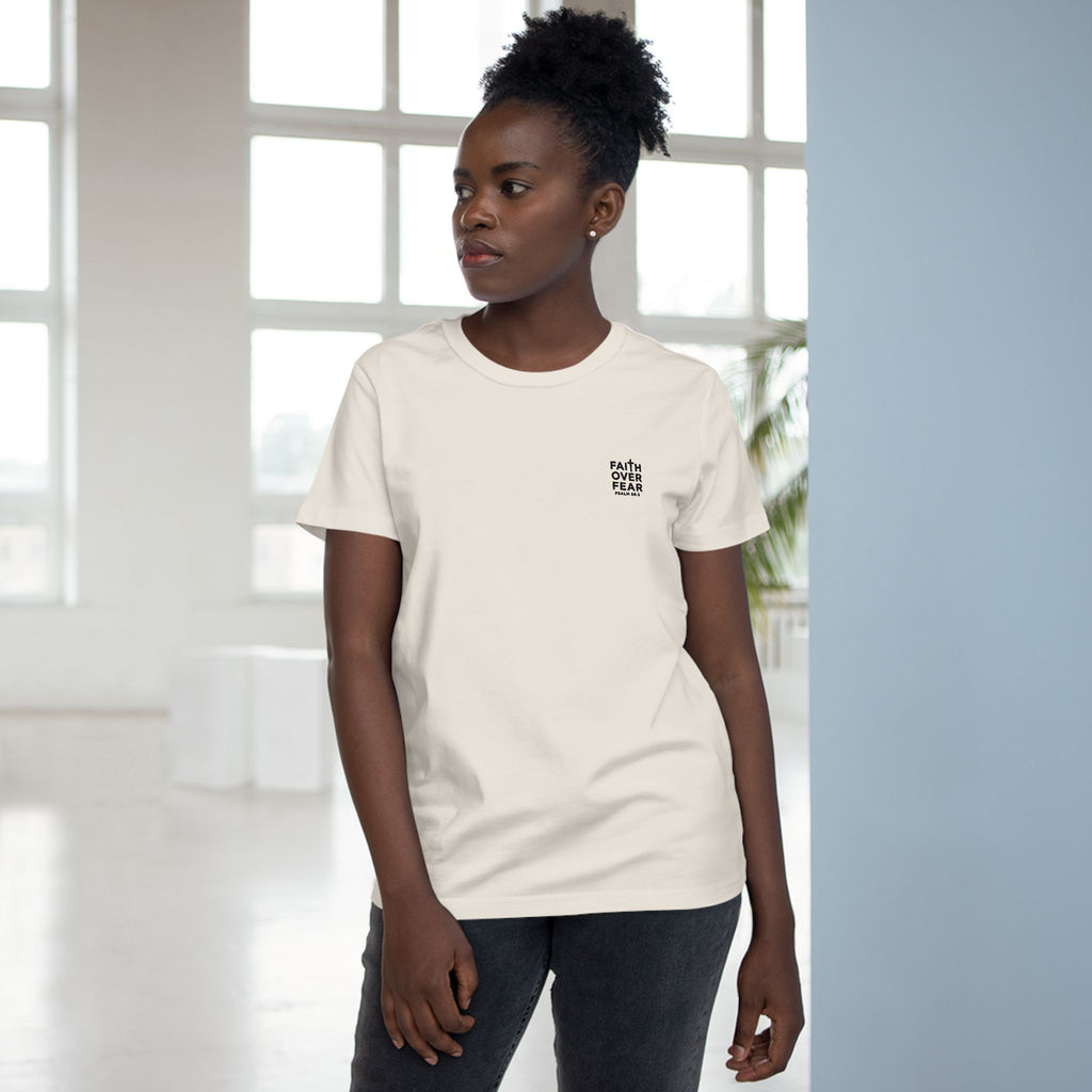 Faith over Fear — Women's AS Colour 4001, Natural, on-body
