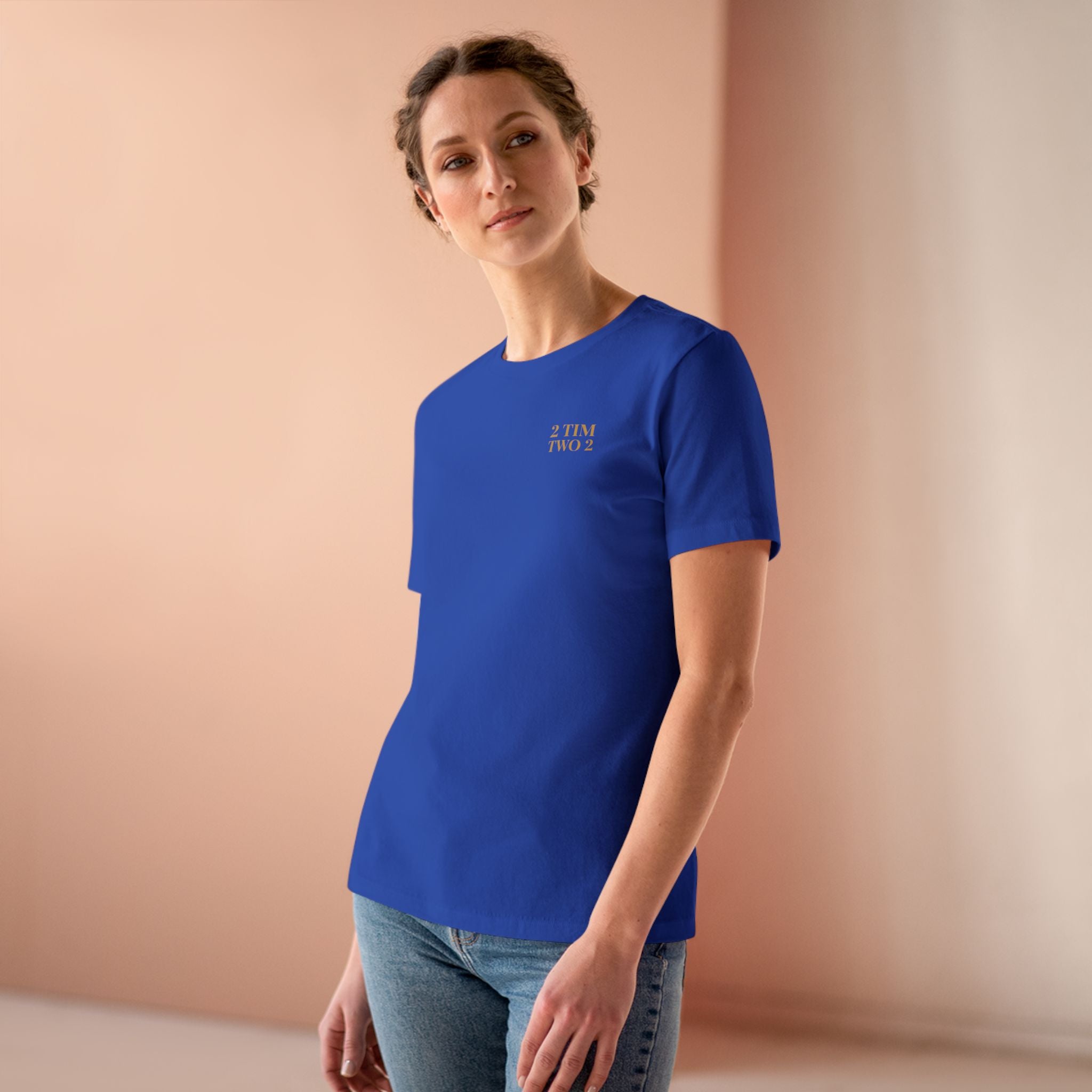 2 Tim 2 Two — Women's Bella+Canvas 6400, True Royal, on-body