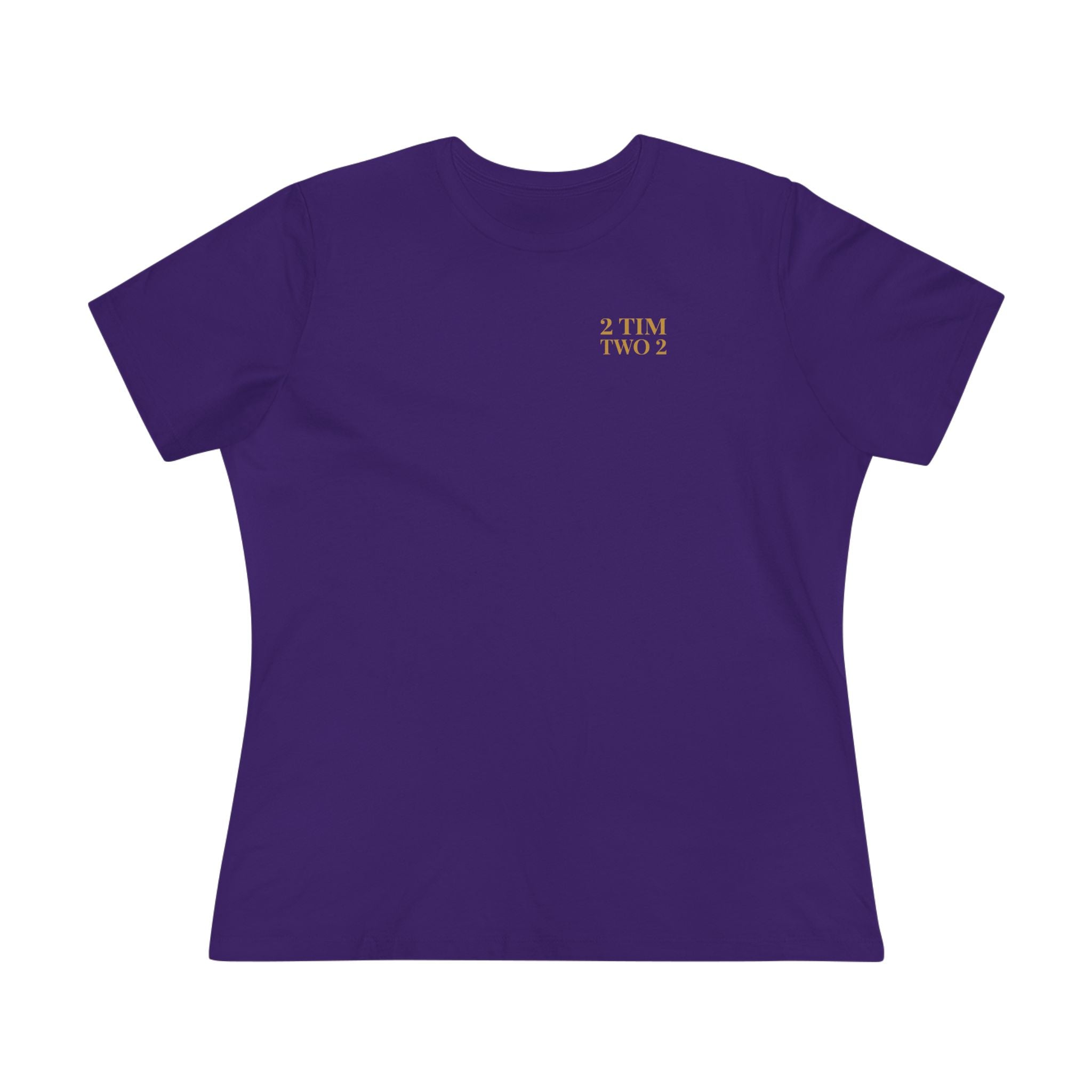 2 Tim 2 Two — Women's Bella+Canvas 6400, Team Purple, front