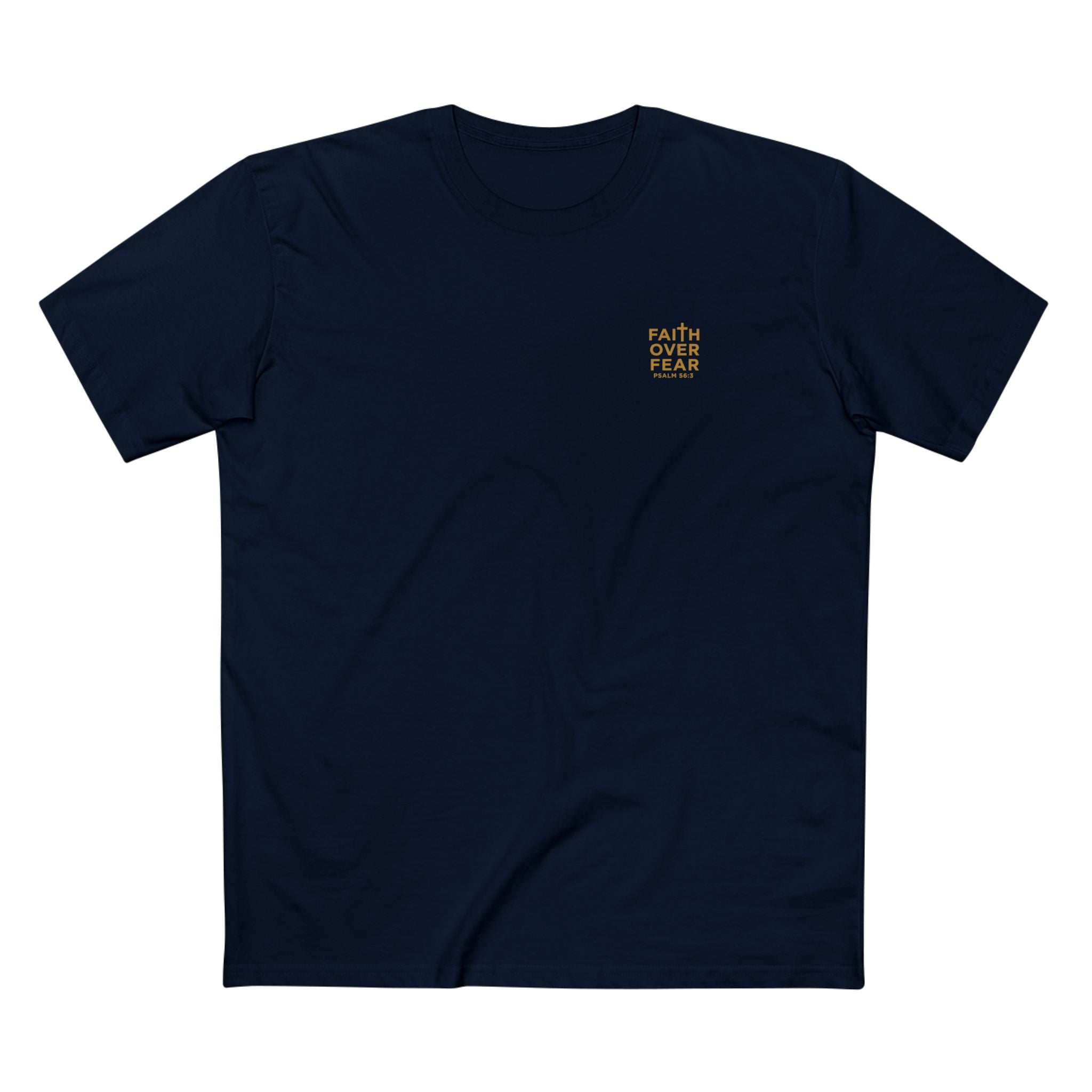 Faith over Fear — Men's AS Colour 5001, Navy, flat-lay
