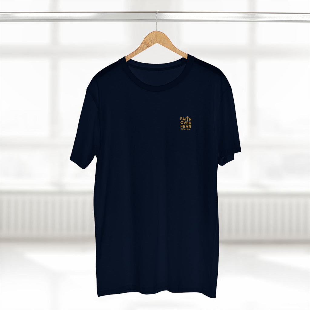 Faith over Fear — Men's AS Colour 5001, Navy, hanger