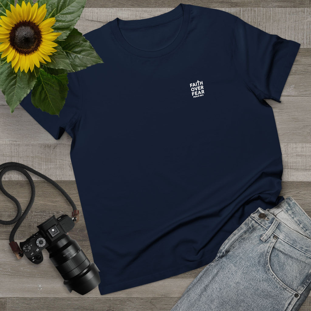 Faith over Fear — Women's AS Colour 4001, Navy, flat-lay