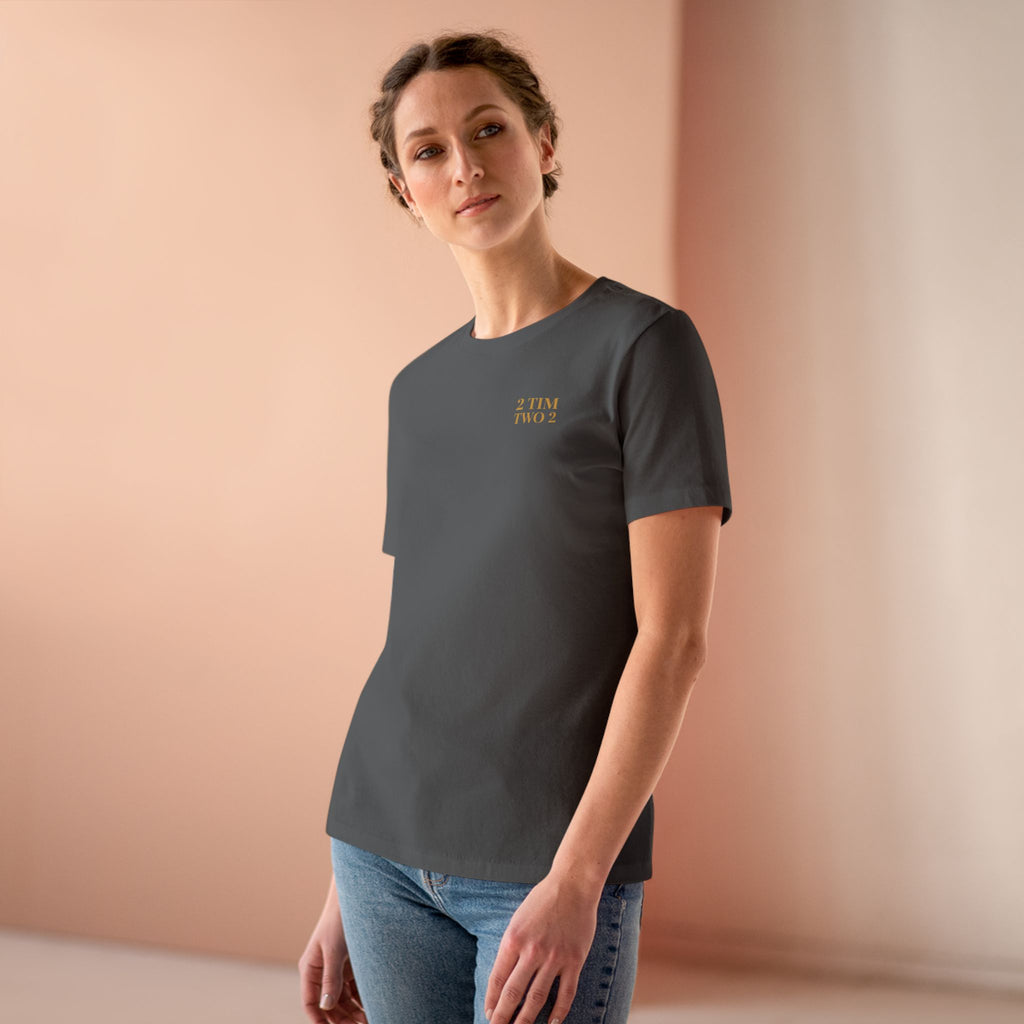 2 Tim 2 Two — Women's Bella+Canvas 6400, Asphalt, on-body