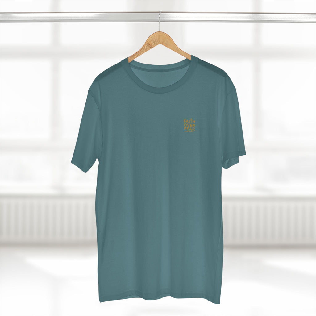 Faith over Fear — Men's AS Colour 5001, Slate Blue, hanger