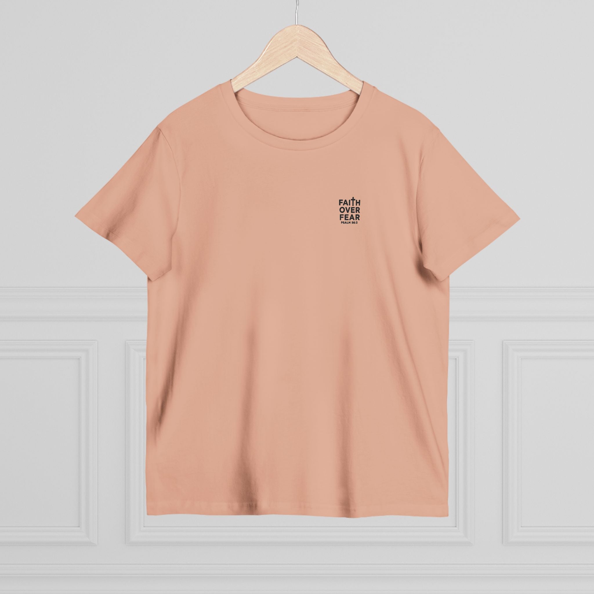 Faith over Fear — Women's AS Colour 4001, Pale Pink, hanger