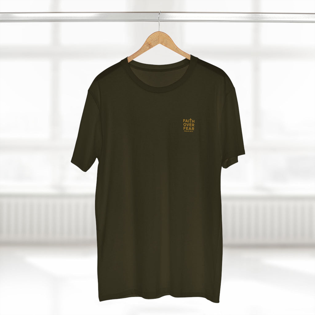 Faith over Fear — Men's AS Colour 5001, Army, hanger