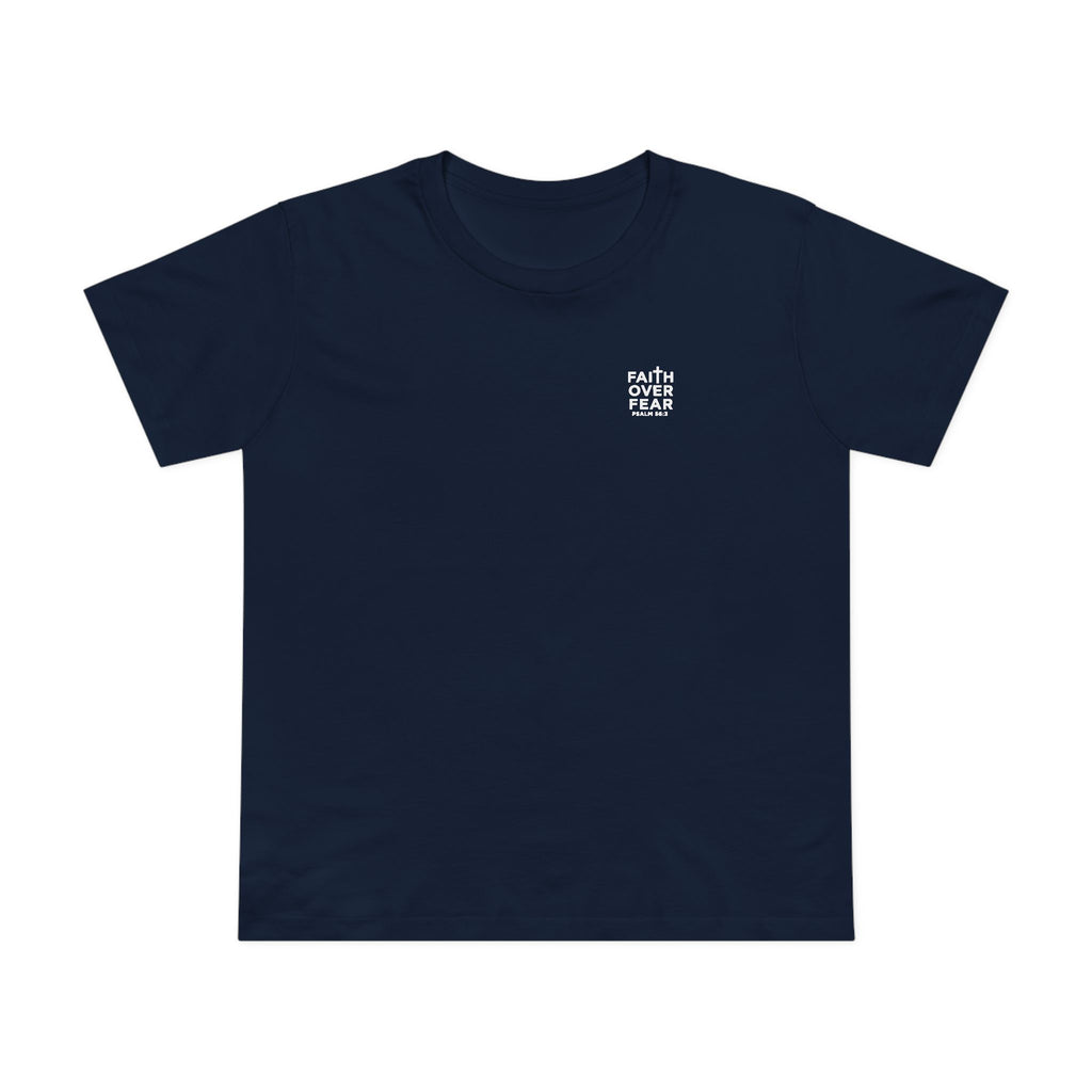 Faith over Fear — Women's AS Colour 4001, Navy, front