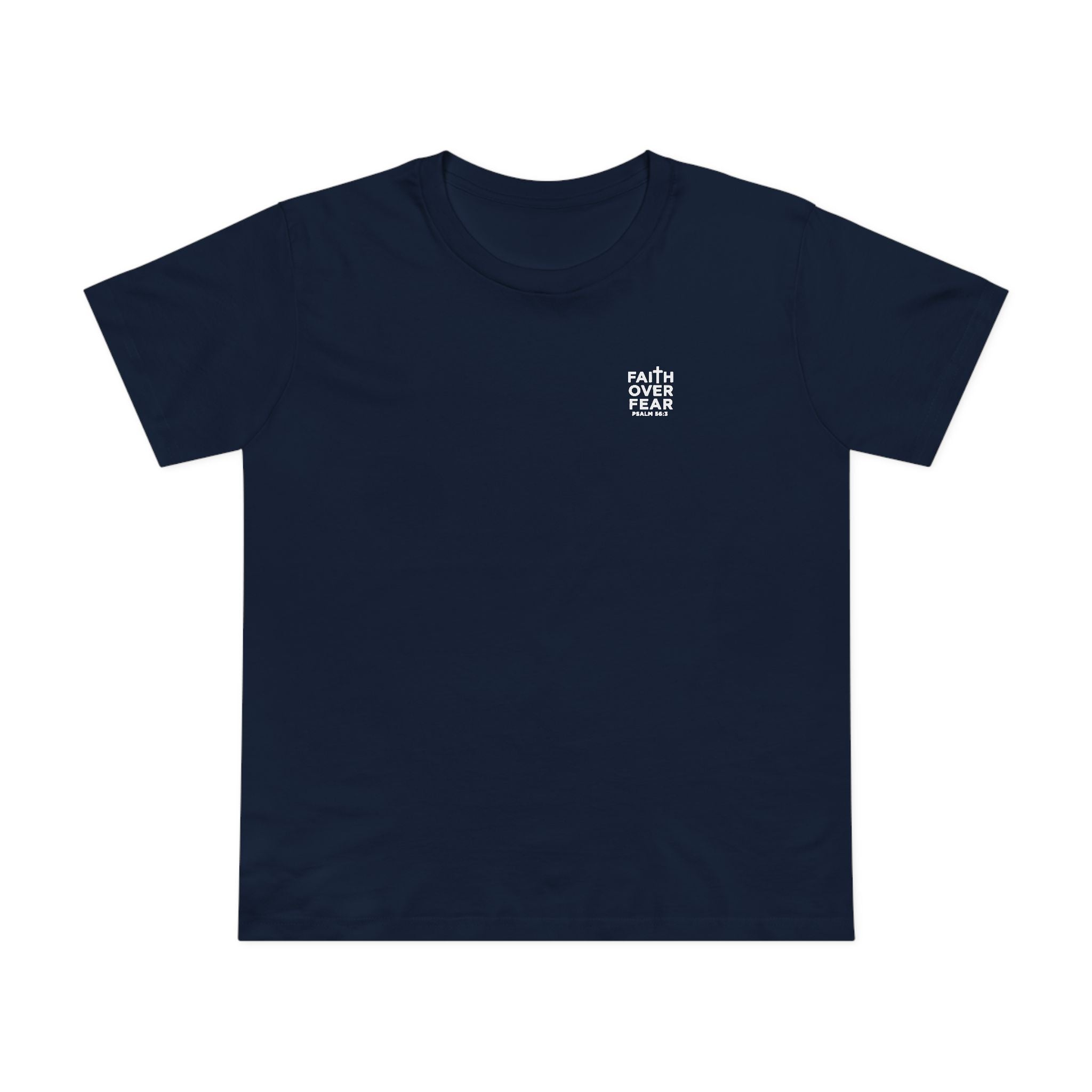 Faith over Fear — Women's AS Colour 4001, Navy, front