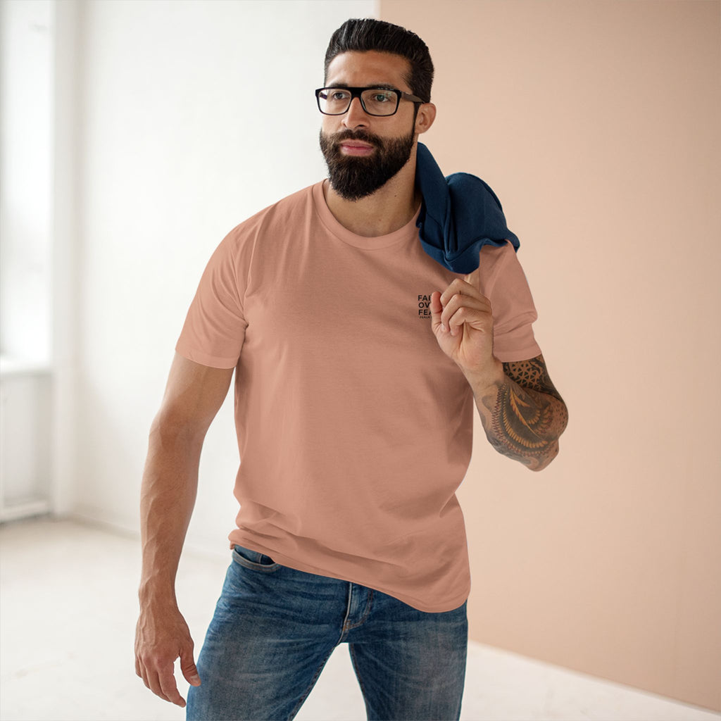 Faith over Fear — Men's AS Colour 5001, Pale Pink, on-body