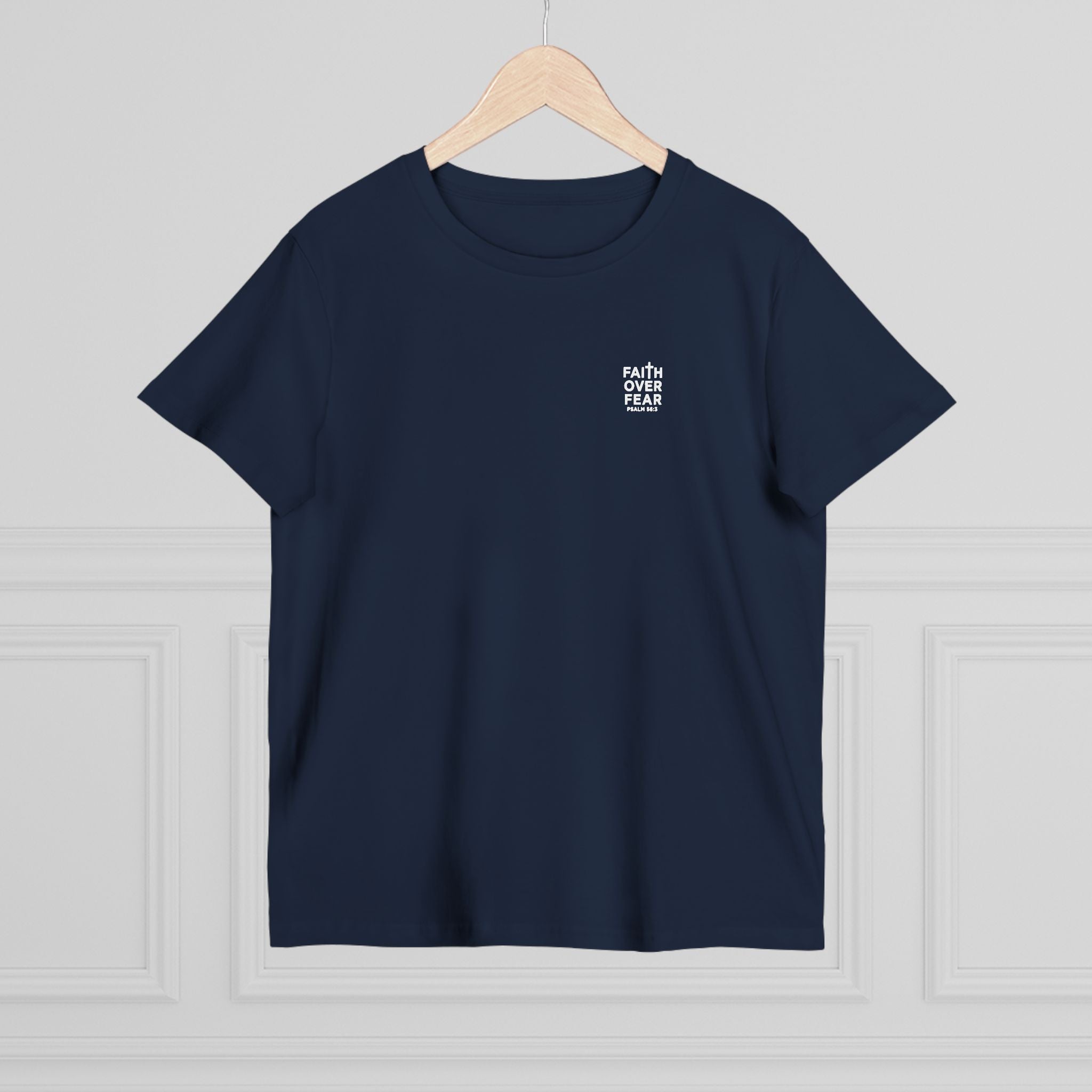 Faith over Fear — Women's AS Colour 4001, Navy, hanger