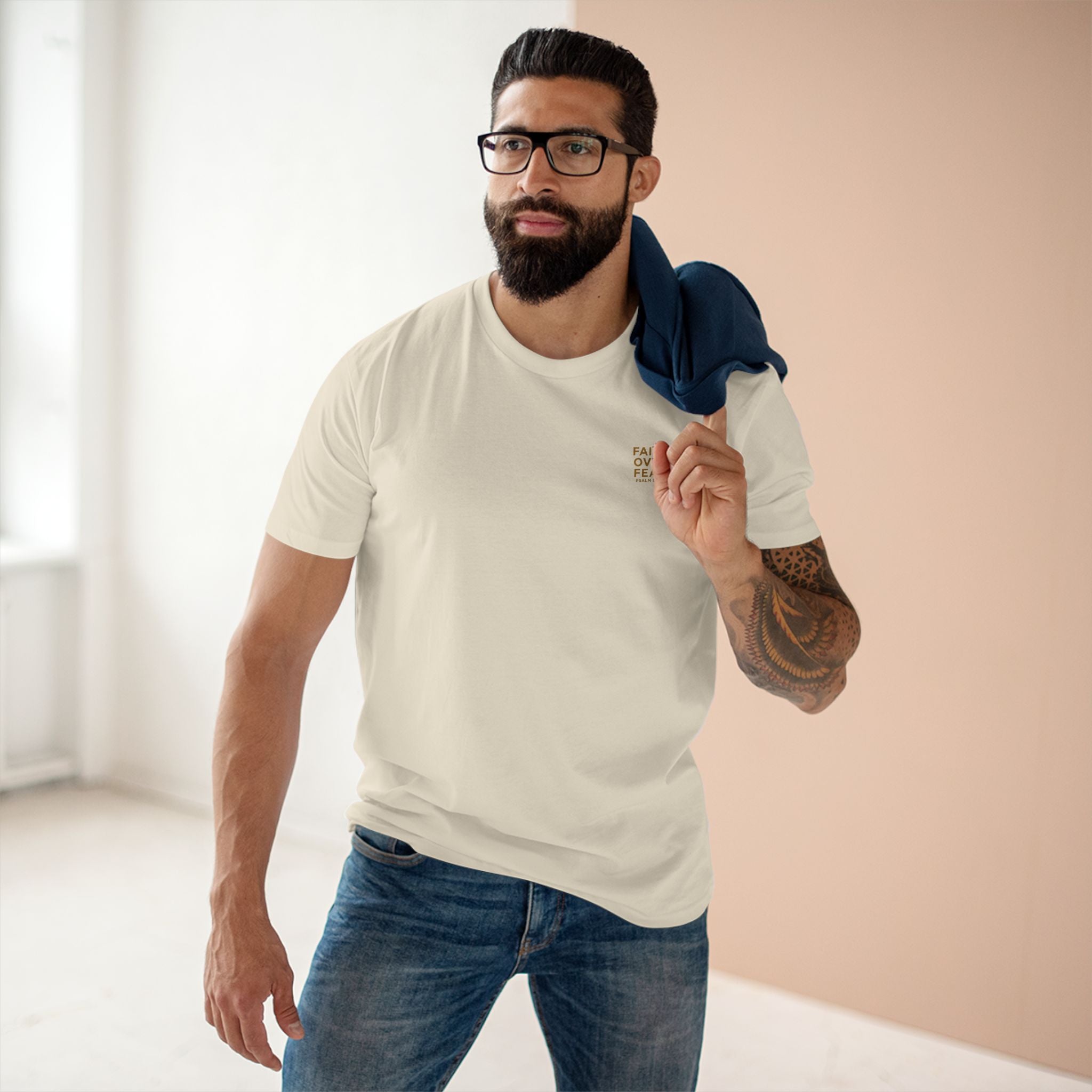 Faith over Fear — Men's AS Colour 5001, Natural, on-body