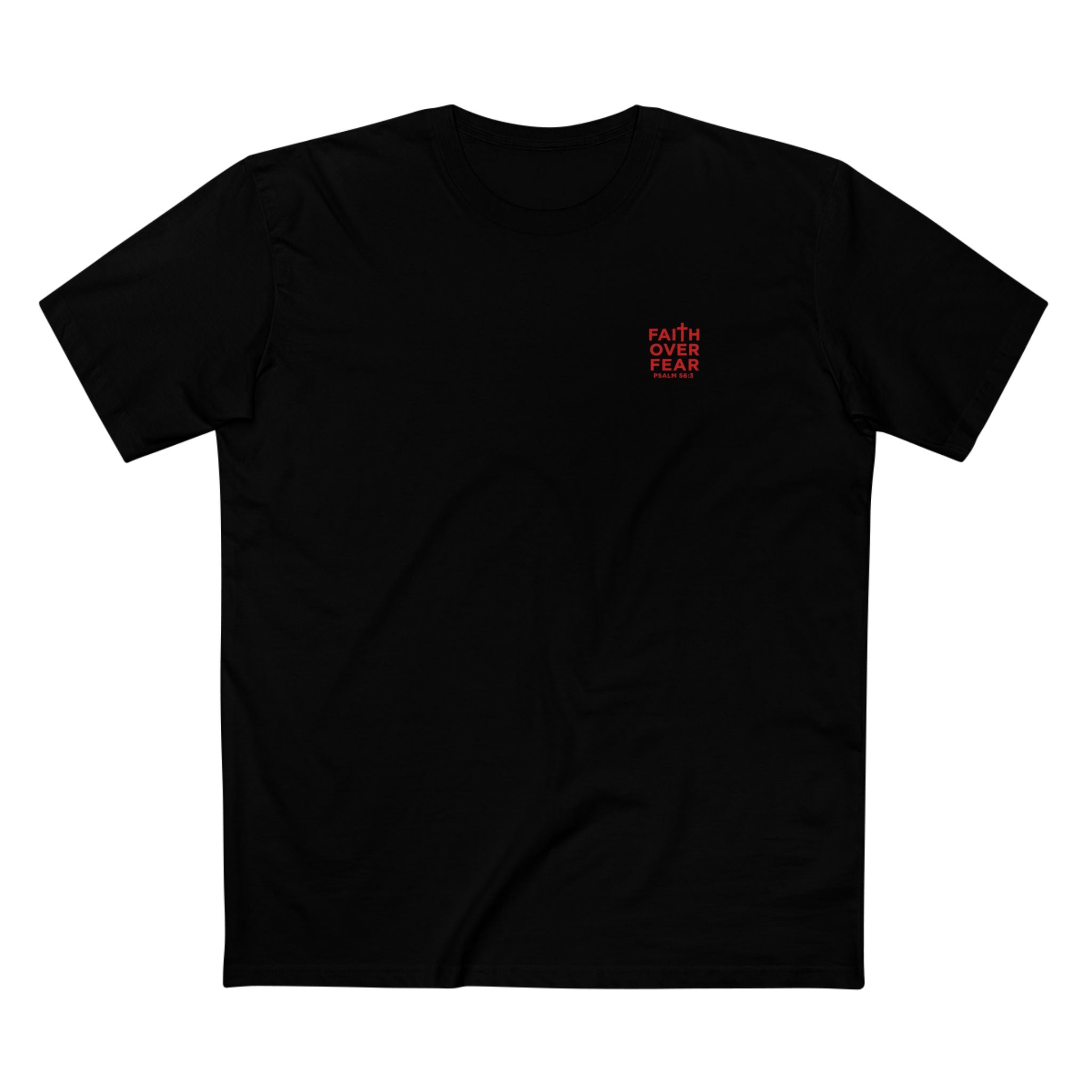 Faith over Fear — Men's AS Colour 5001, Black, flat-lay