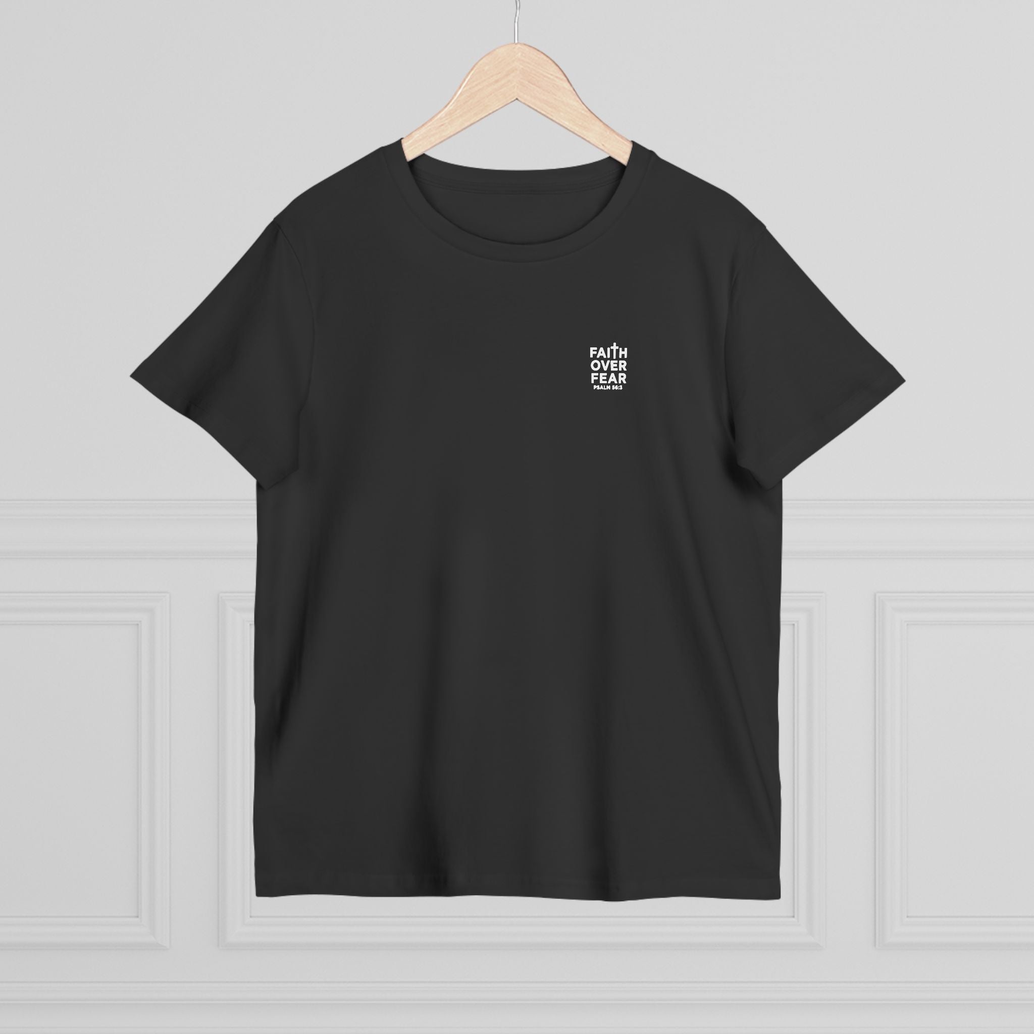 Faith over Fear — Women's AS Colour 4001, Black, hanger