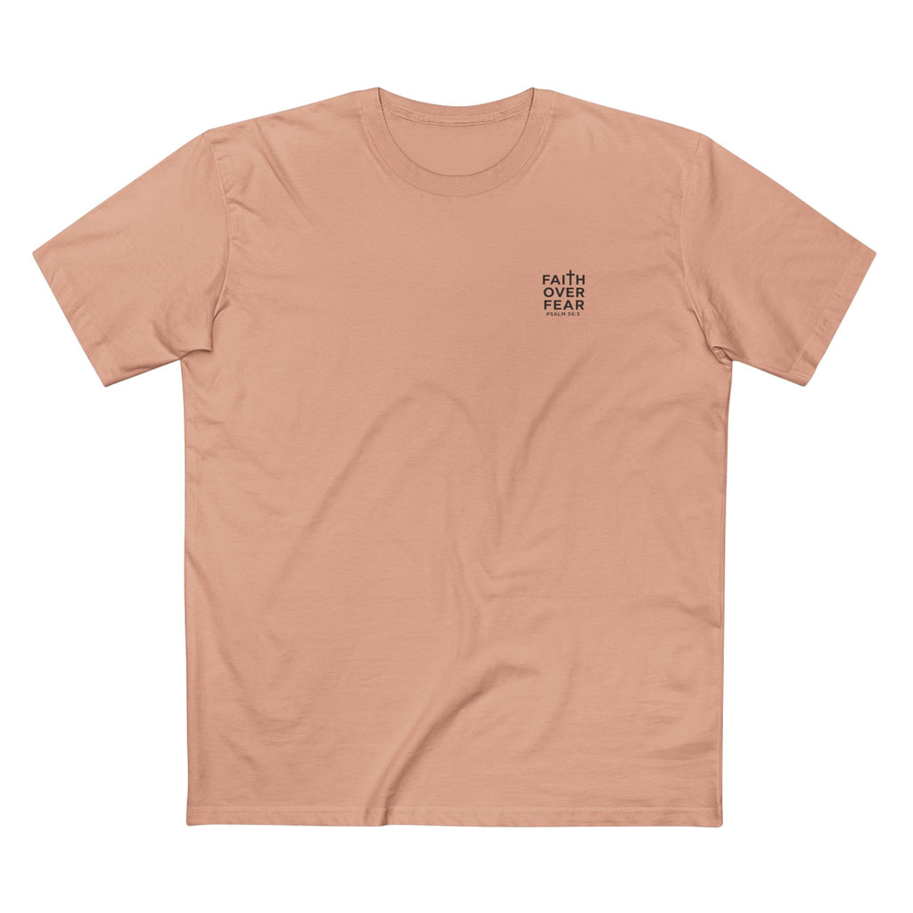 Faith over Fear — Men's AS Colour 5001, Pale Pink, flat-lay