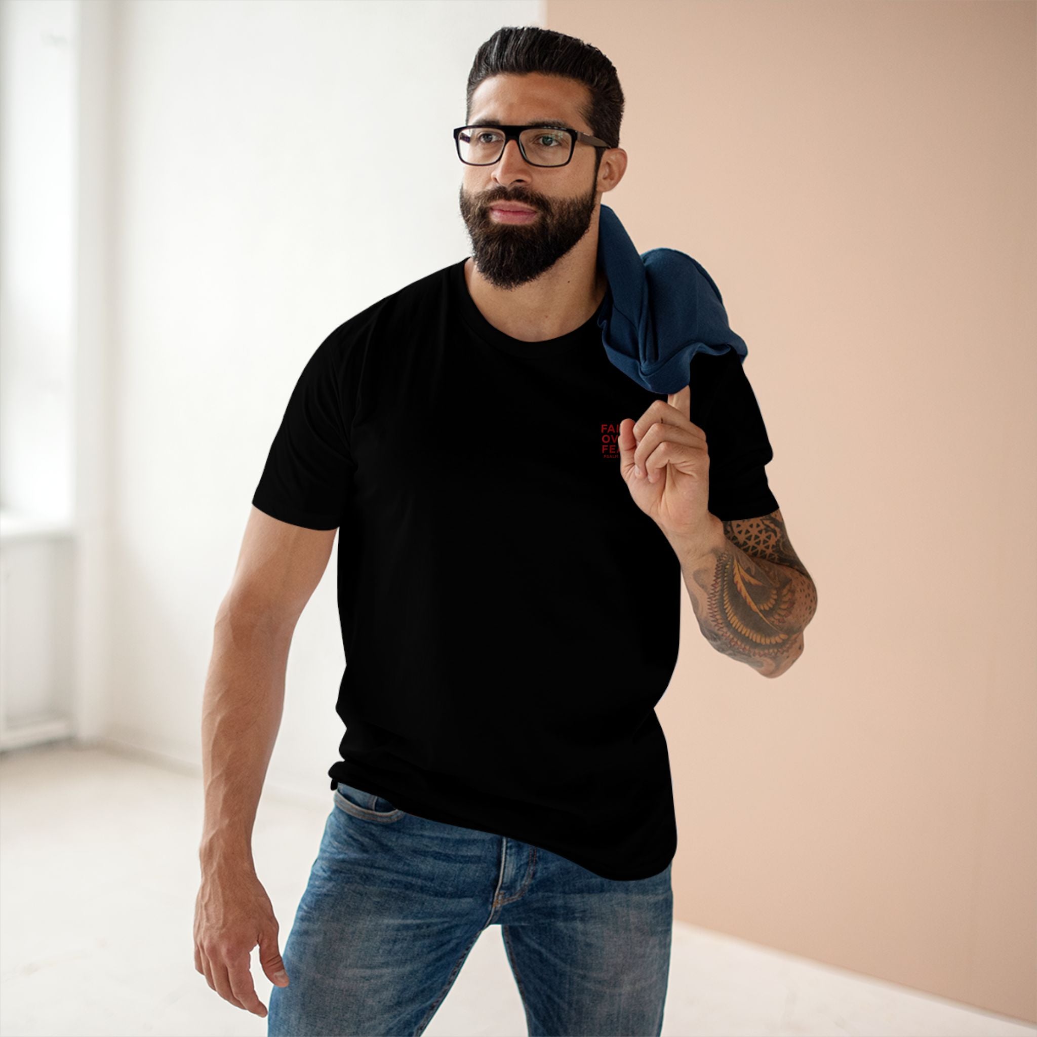 Faith over Fear — Men's AS Colour 5001, Black, on-body