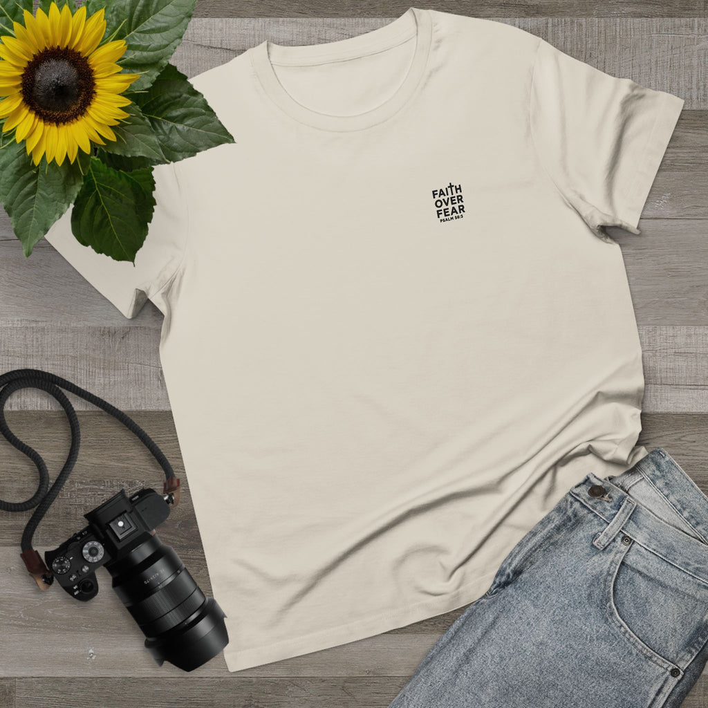 Faith over Fear — Women's AS Colour 4001, Bone, flat-lay