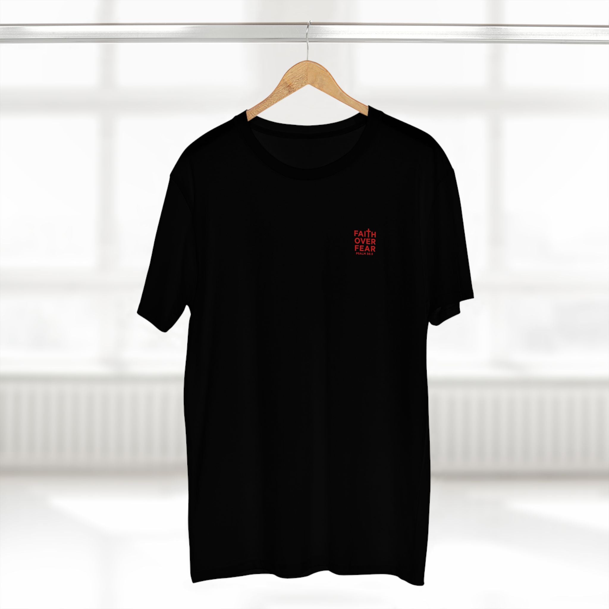 Faith over Fear — Men's AS Colour 5001, Black, hanger