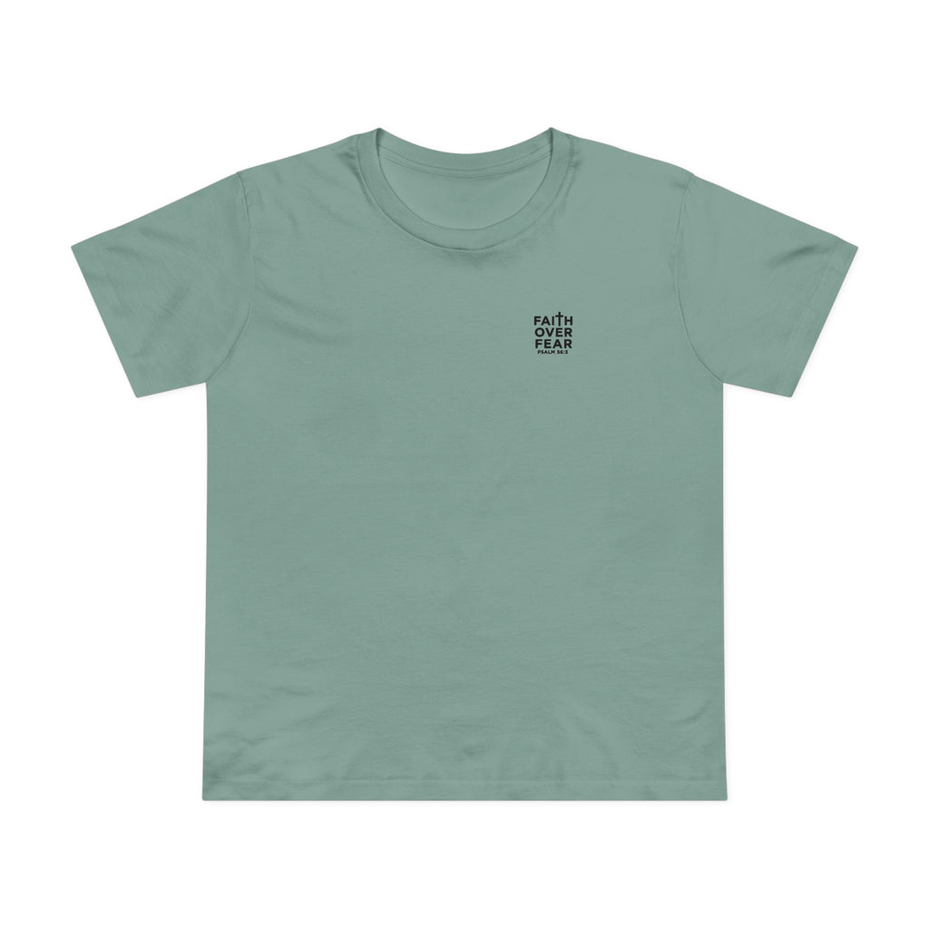 Faith over Fear — Women's AS Colour 4001, Sage, front