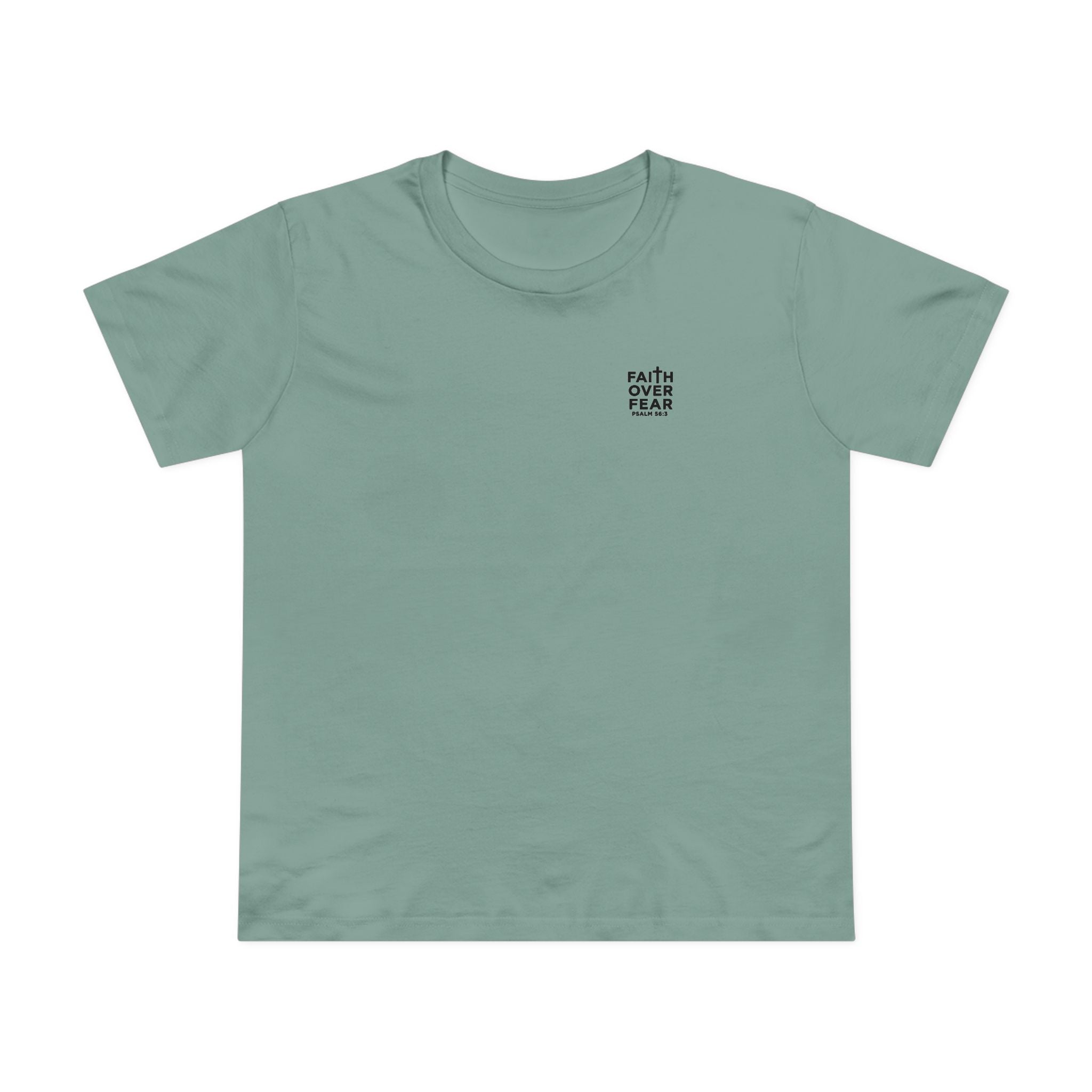 Faith over Fear — Women's AS Colour 4001, Sage, front