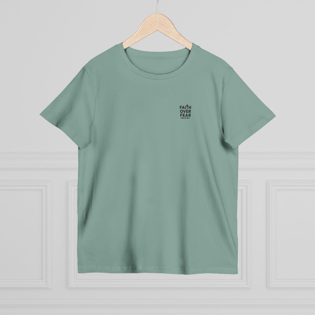 Faith over Fear — Women's AS Colour 4001, Sage, hanger